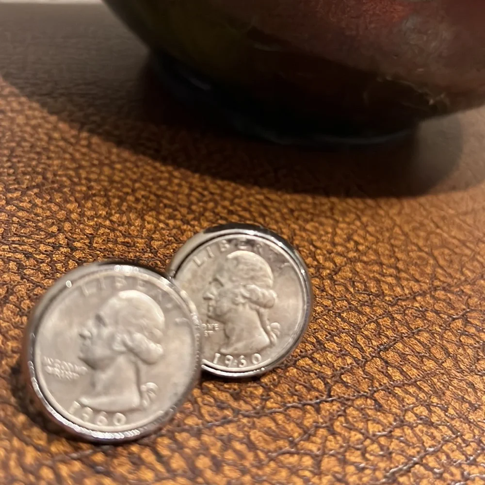 Vintage 1960 Quarters Cufflinks they’re over 60 years old!